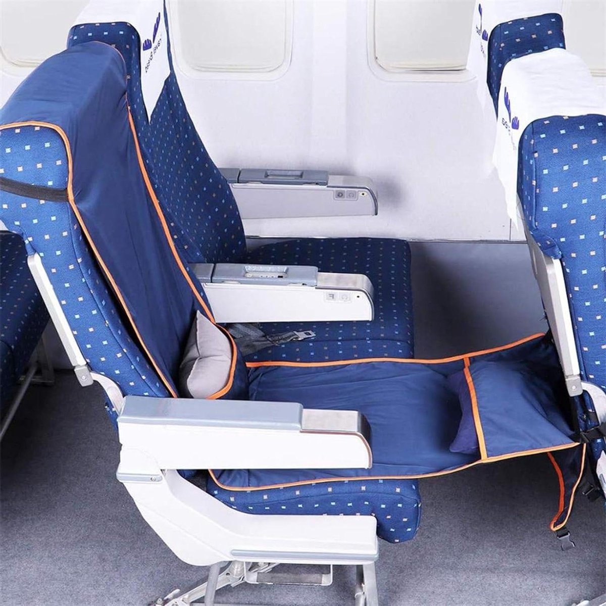 Reis Voetsteun Hangmat - Vliegtuig Voetensteun - Comfortabel Reizen - Ergonomisch Ontworpen - One Size - Marineblauw