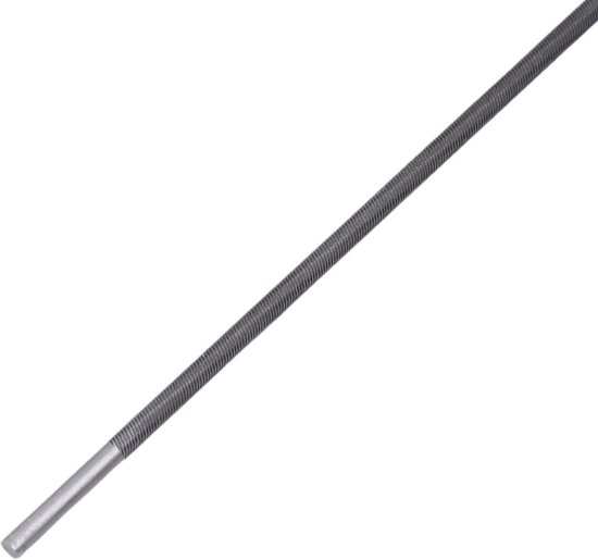 Metalen zaagvijl, zilverkleurig, met fijne kartels.