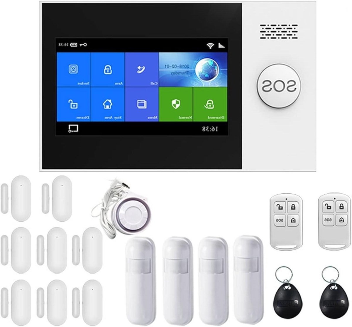 Slim Alarm Systeem - Huisbeveiliging Kit - Veiligheid Thuis - App Bediening - 10 Talen - Wit