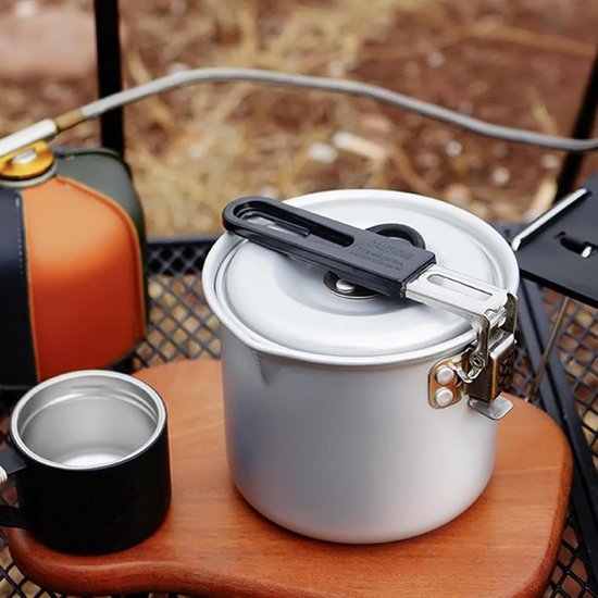 Kampeerpan Opvouwbaar - Kookpot Lichtgewicht - Buiten Koken - Snelle Warmtegeleiding - 700ml - Grijs — afbeelding 2
