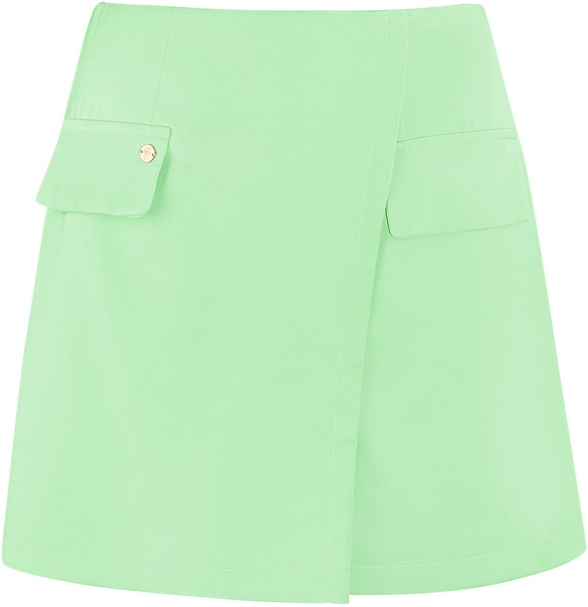 Sportieve Minirok met Asymmetrische Wrap-Constructie - Groen - Maat M