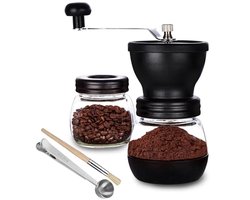 Handmatige Koffiemolen - Koffiemolen Handaangedreven - Verse Koffie Maken - Keramische Braam - 22 Ounces - Transparant