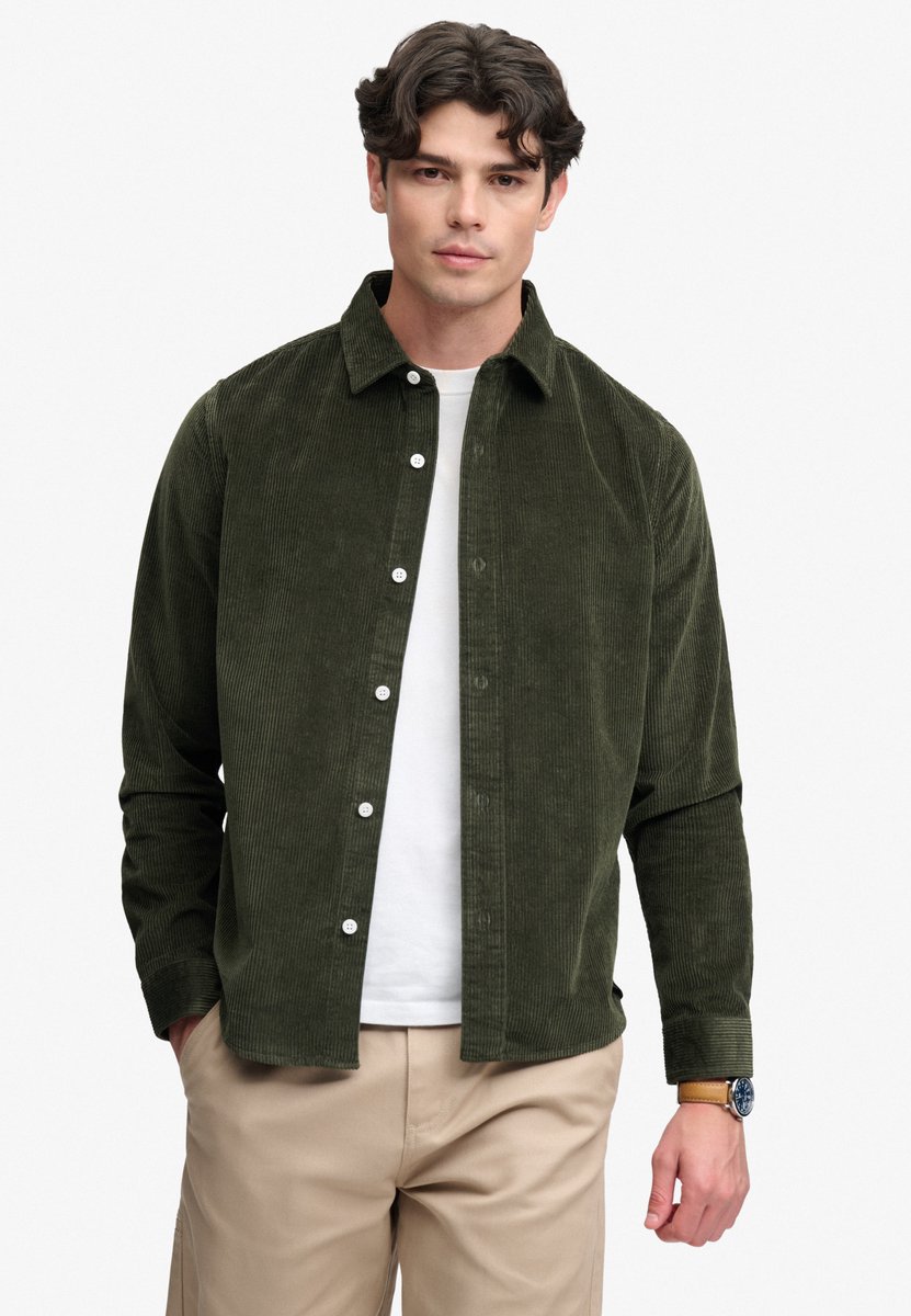 Superdry Overhemd Cord Overshirt M4011188a Surplus Goods Mannen Groen