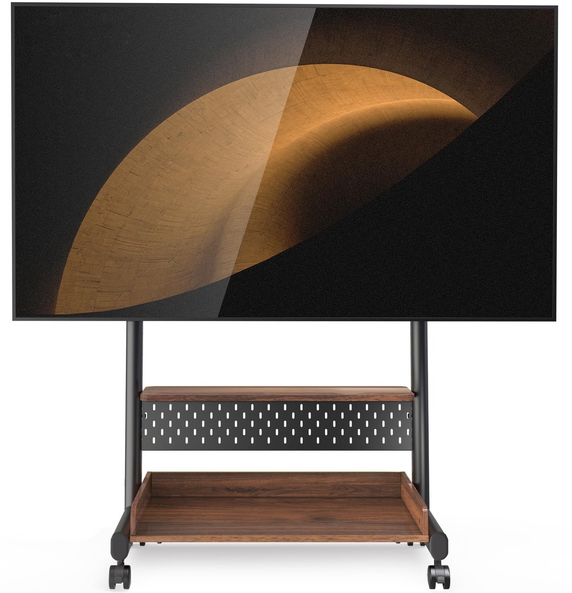 FITUEYES Tv-standaard, oprolbaar, televisiestandaard met wieltjes, vloerstandaard, tv-rolwagen voor 40-85 inch televisie, in hoogte verstelbaar, hoog max. 60 kg, VESA, 600 x 400 mm