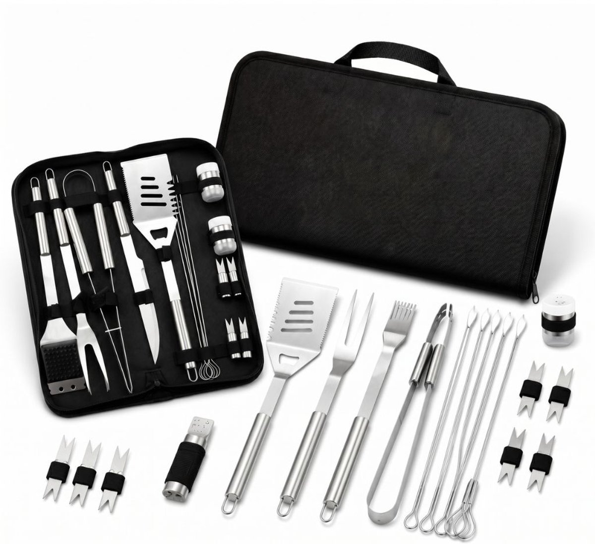 HEAT BBQ Toolset 17-delig - RVS Barbecue Accessoireset - Barbecuegereedschapset