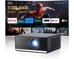 4K Beamer met Google TV – Native Full HD Projector, 1100 ANSI Lumen, Autofocus, HDR10, Wifi & Bluetooth, Netflix Compatibel