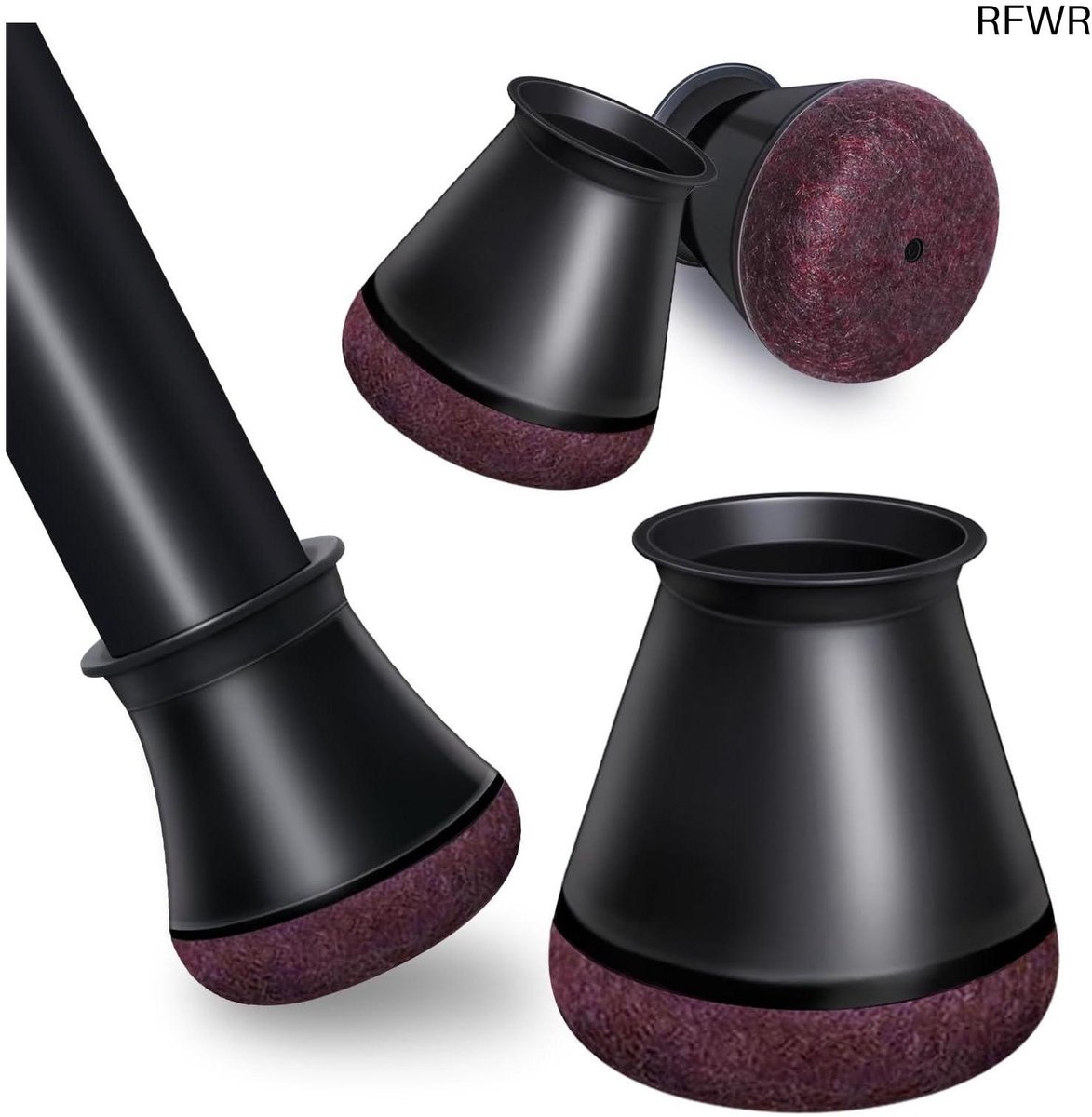 Stoelpootbeschermers - Vloerbeschermers - Meubels Beschermen - Upgrade Vilten Pad - 24 Stuks - Zwart
