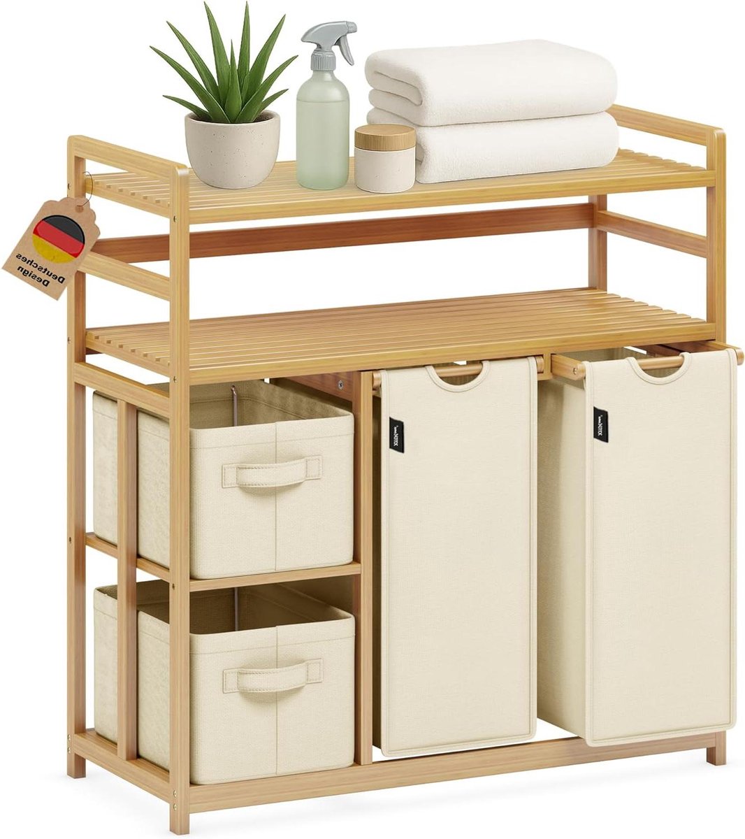Wasmand Kledingmand Kleding Opbergen Stabiele Constructie Grote Capaciteit Grijs