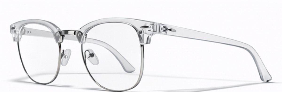 computerbril.shop® Browline | +1.50 | Transparant | Computer Bril | Beeldschermbril | Unisex Blue Light Glasses | Anti Blauw Licht