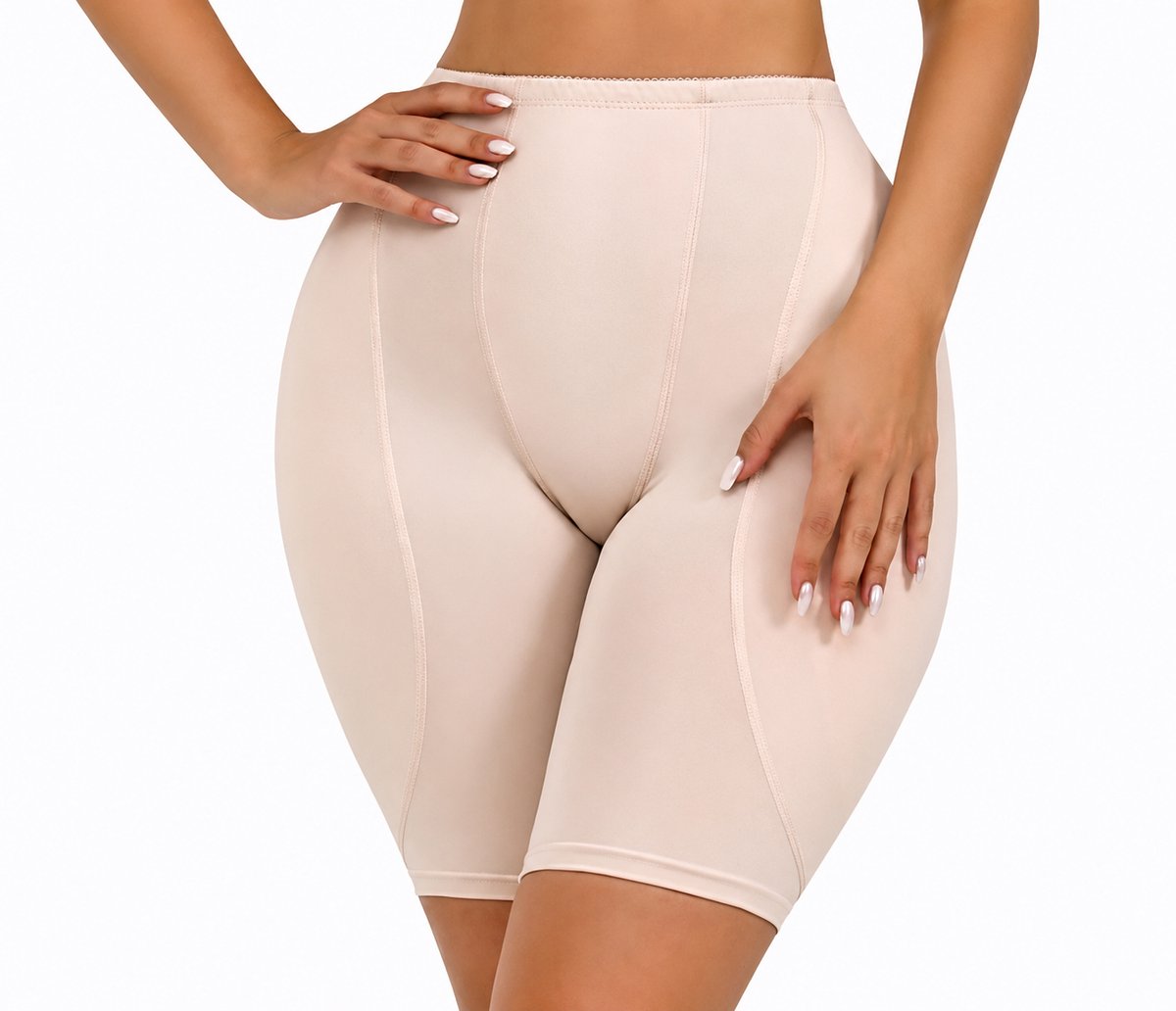 Hip lifter broekje - Corrigerend broekje - Maat XXL - Billen lift broekje - broekje voor onder jurk - Corrigerend ondergoed - Dames ondergoed - Met vulling - Tegen hip dips – Beige - LOUZIR