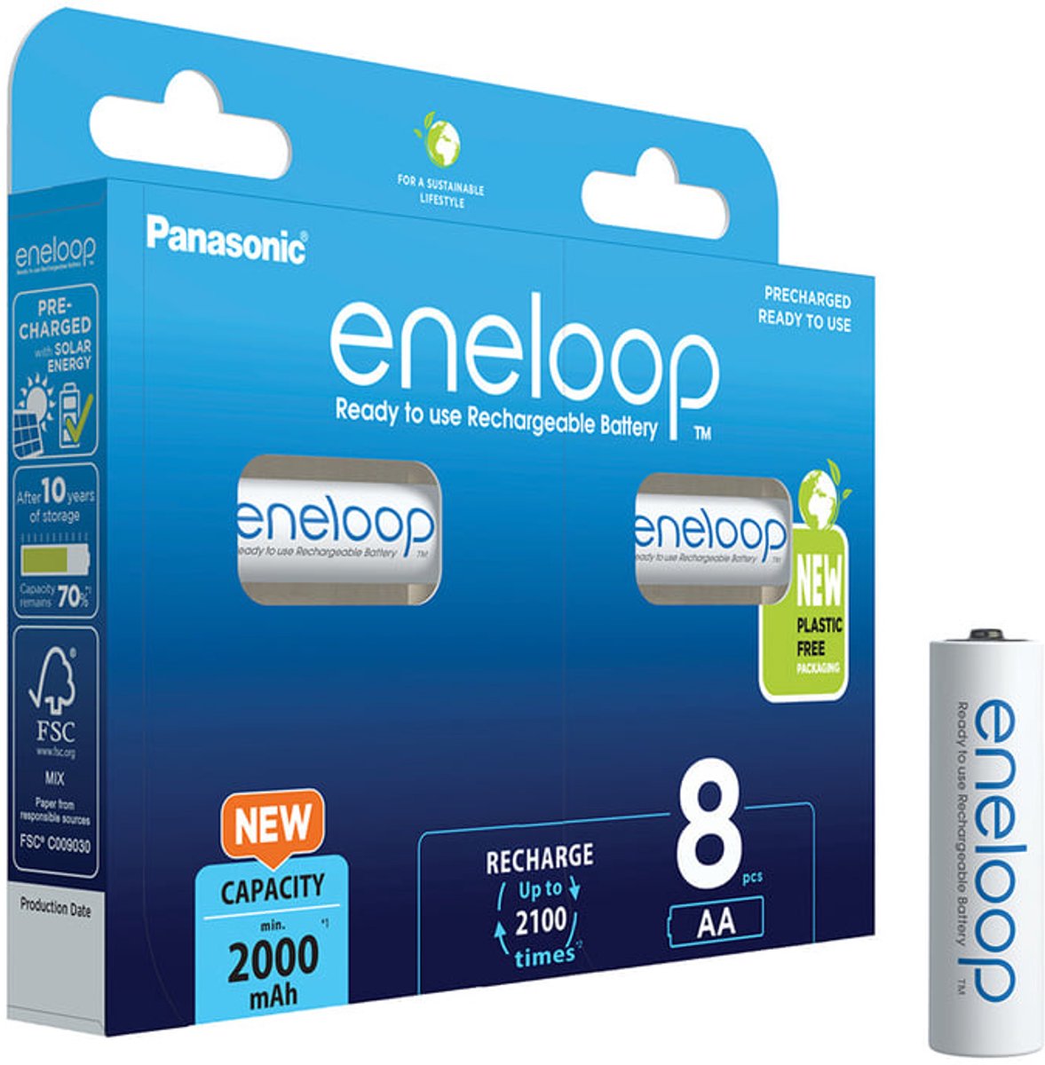 Panasonic Eneloop AA (8-pack) productfoto