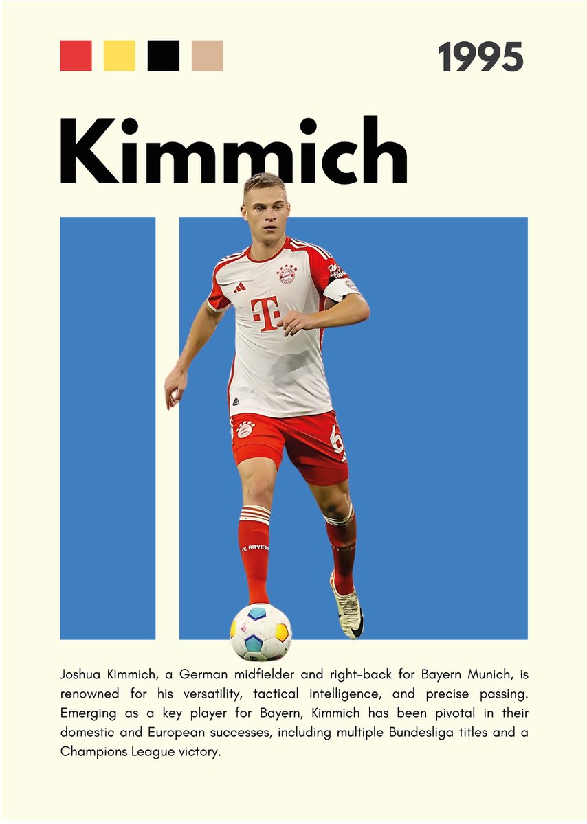 Joshua Kimmich Bayern München - Dibond Wandprint - 50x70 cm - Premium Aluminium Wanddecoratie - Voetbal Kunstdruk - Kimmich