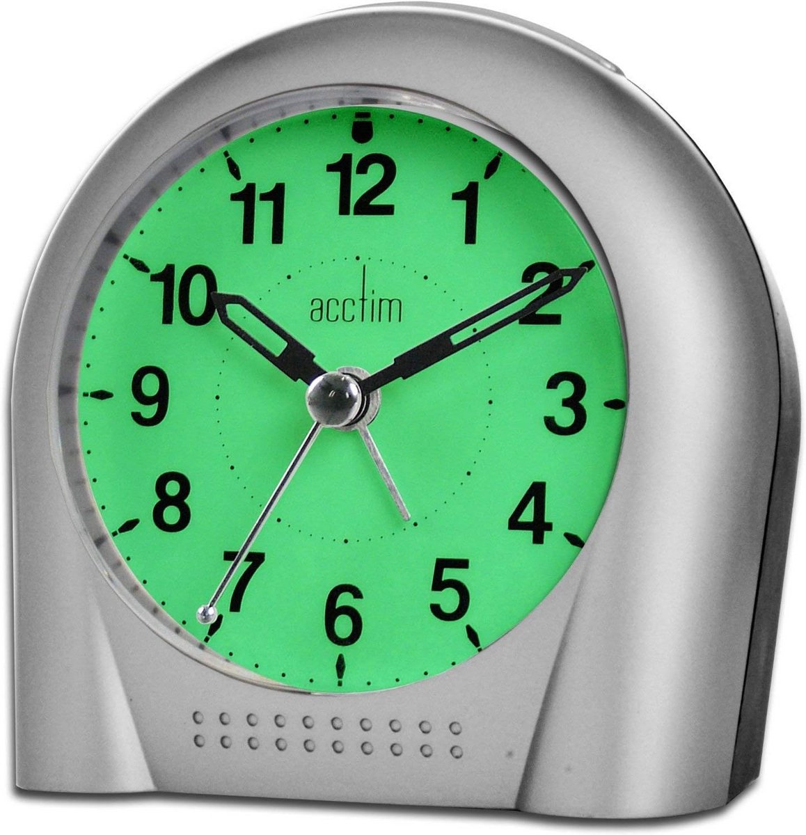 Zilveren Wekker - Tafelklok - Rustig Wakker Worden - Stille Werking - 10.6 cm - Zilver