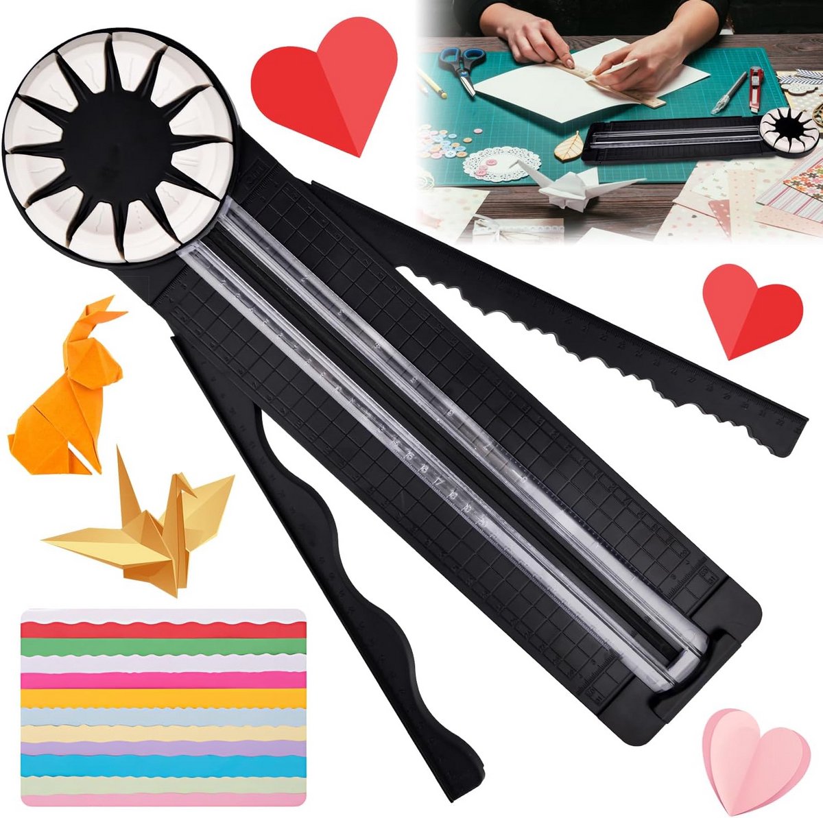 Papier Snijder - Craft Tool - Scrapbook Maken - 12 Snijmessen - 468 cm - Zwart