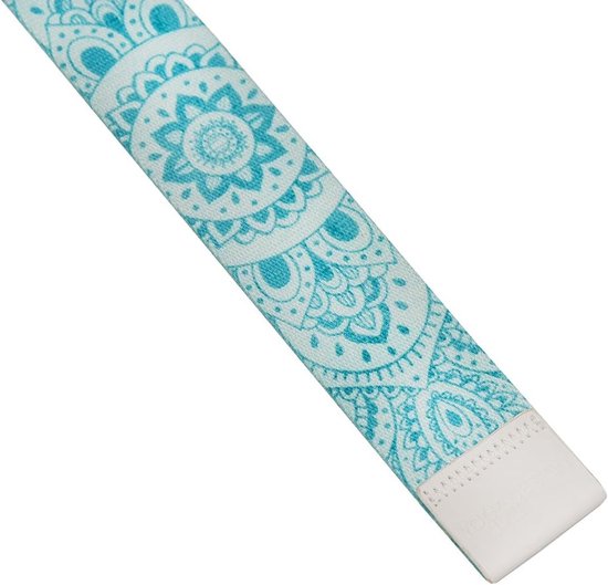 Verstelbare Yoga Strap - Extra Lang & Super Zacht - Veilig Â© Rekken & Vasthouden - 240 cm - Mandala Turquoise — afbeelding 3