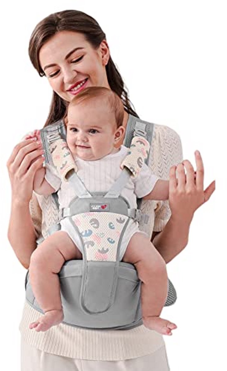 Babydrager Heupzitje - Draagzak Baby - Comfortabel Dragen - Ergonomisch Ontwerp - 0-36 Maanden - Grijs