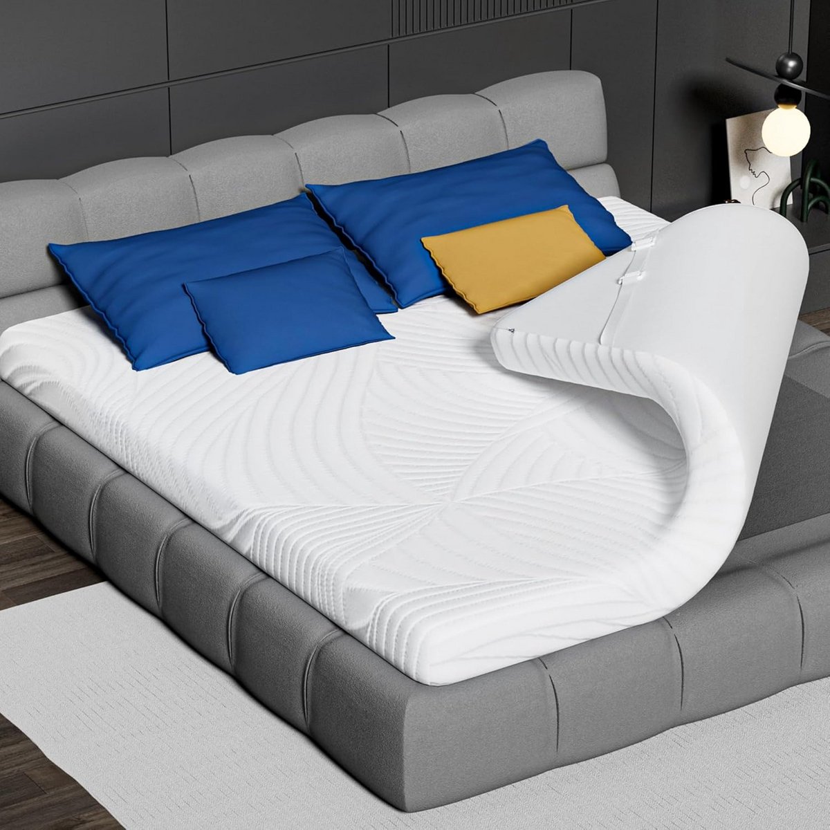 Matras Topper - Extra comfort laag - Betere nachtrust - Drukverlagend schuim - 180 x 200 cm - Wit