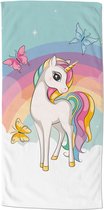 Good Morning Kinderstrandlaken "eenhoorn en regenboog" - Multi - (75x150 cm) - Microfiber