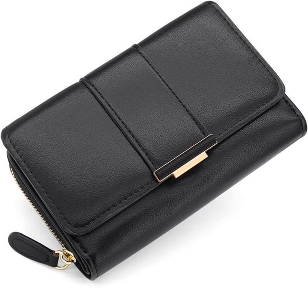 Compacte Damesportemonnee, Gemaakt Van PU-leer, Met Een Vak Met Ritssluiting, Muntvak, Miniportemonnee En Creditcardhouder Met 9 Kaartsleuven. Een Ideaal Cadeau Voor Vrouwen, Verkrijgbaar Compact En Draagbaar