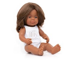 ML Poppen: POP ABORIGINAL MEISJE 38cm, met vanillegeur, waterdicht, anatomisch correct, in vinyl, in geschenkdoos. Made in ES, 10m+