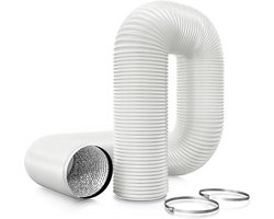 Afvoerslang - Flexibele buis - Ventilatie verbeteren - Vlamvertragend materiaal - 150mm 2.5m - Wit