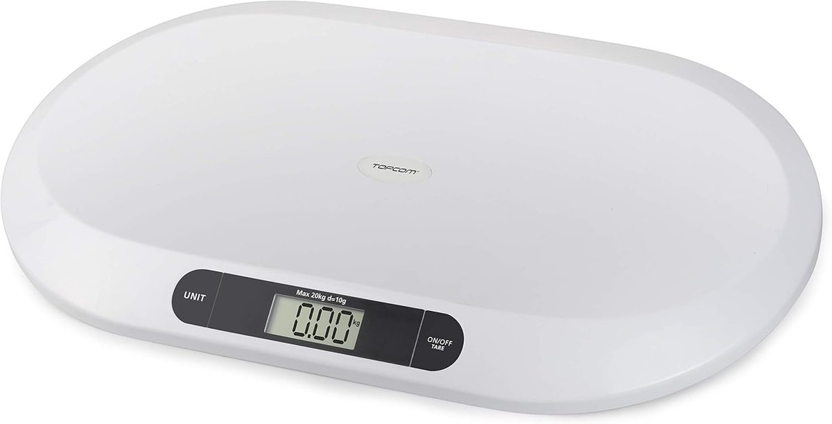 Babyweegschaal - Dierenweegschaal - Gewicht Monitoren - Nauwkeurige Meting - 20 kg Capaciteit - Wit