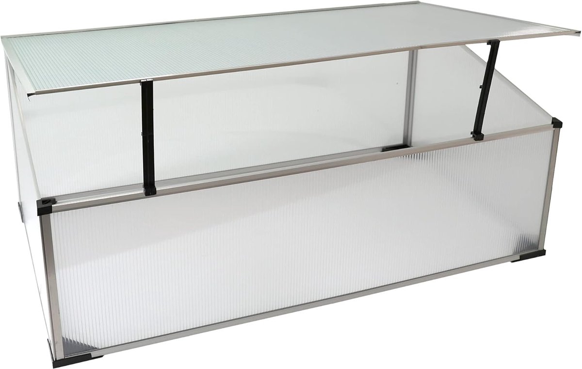 Kweekkas Verhoging - Mini Greenhouse - Planten Beschermen - Afsluitbaar Dak - 100 x 60 cm - Aluminium