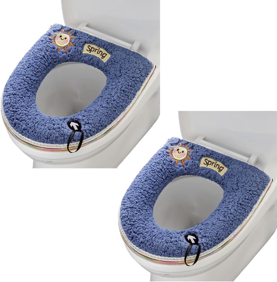 Toiletzitting Set - Zachte Deksel - Comfort Verhogend - Wasbaar Materiaal - 2 Stuks - Blauw
