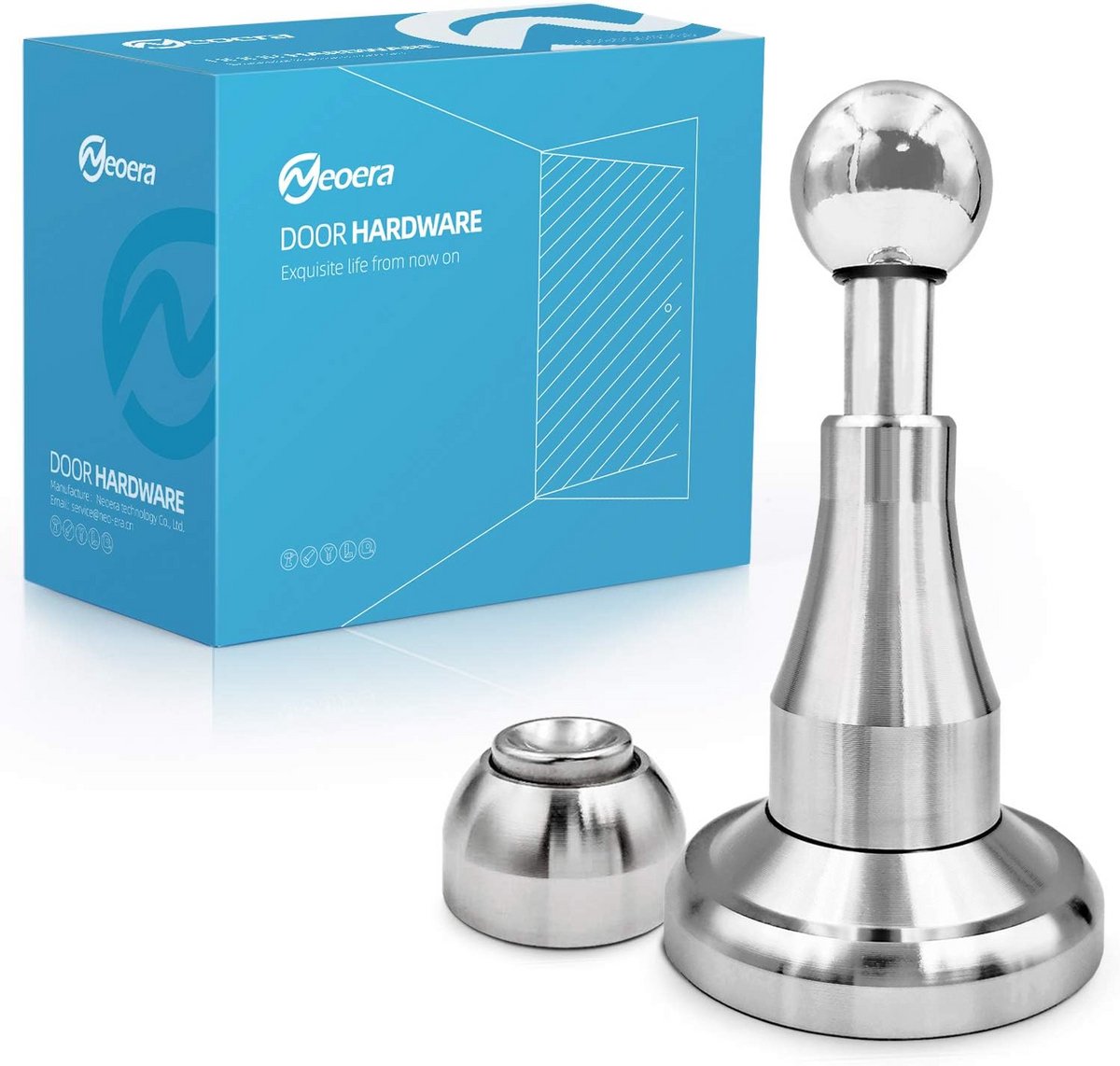 Magnetische Deurstopper - Deurhouder - Muren Beschermen - Hydraulische Schokabsorptie - 2 Stuks - Zilver