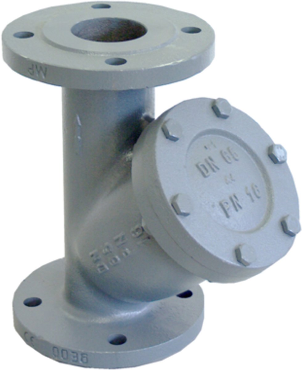 OVENTROP Vuilfilter met flens volgens EN 1092-2 PN 16 DN 65, behuizing en deksel van grijs gietijzer, maaswijdte 1,5 mm, 1122051