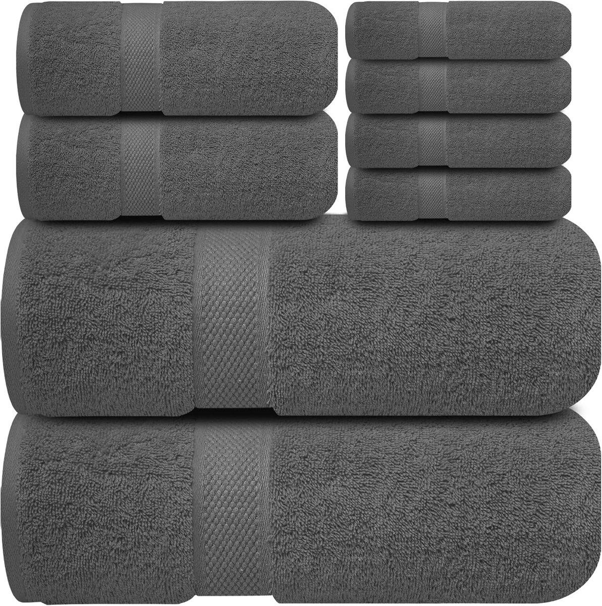 Badhanddoekenset 8-delig - Luxe handdoeken - Badkamer comfort - Super absorberend katoen -