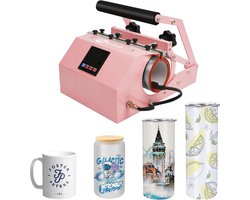 Mokpers Tumbler - Warmtepers Machine - DIY Cadeaus Maken - Nauwkeurige Digitale Controle - 300-850 ml - Roze