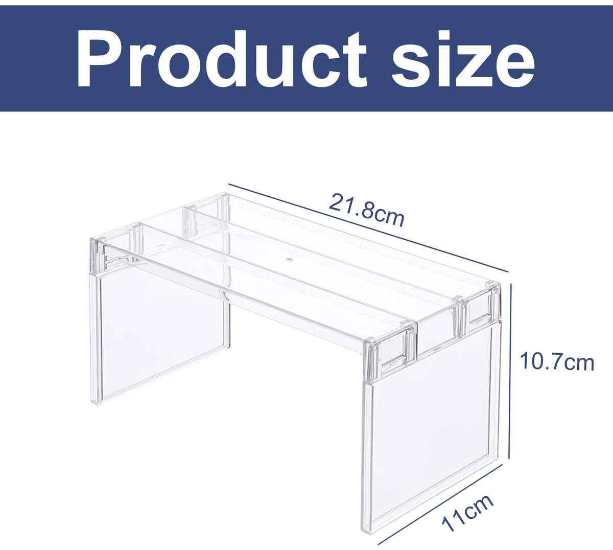 Dailygoods- Koelkast Organizer Dubbele Opslag - Transparant - Stapelbaar - Antislip - PP Kunststof - 1 Stuk - Opbergdoos