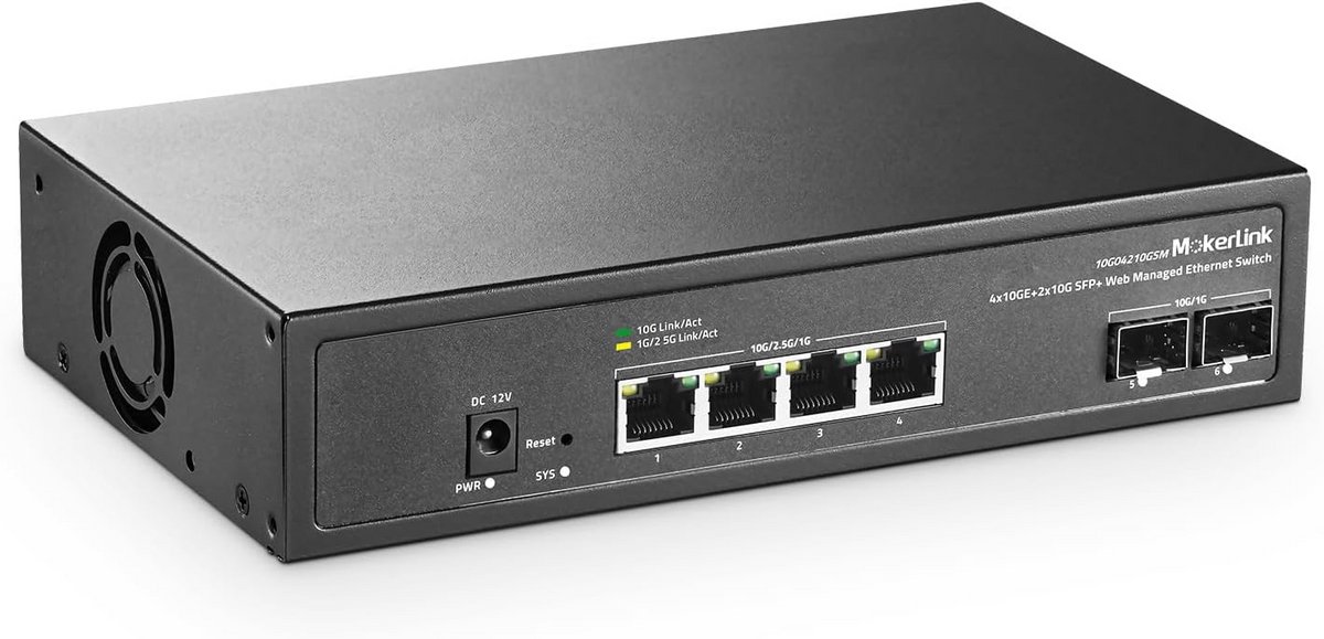 Netwerk Switch - Managed Switch - Netwerk Uitbreiding - 120Gbps Bandbreedte - 6 Poorten - Zwart