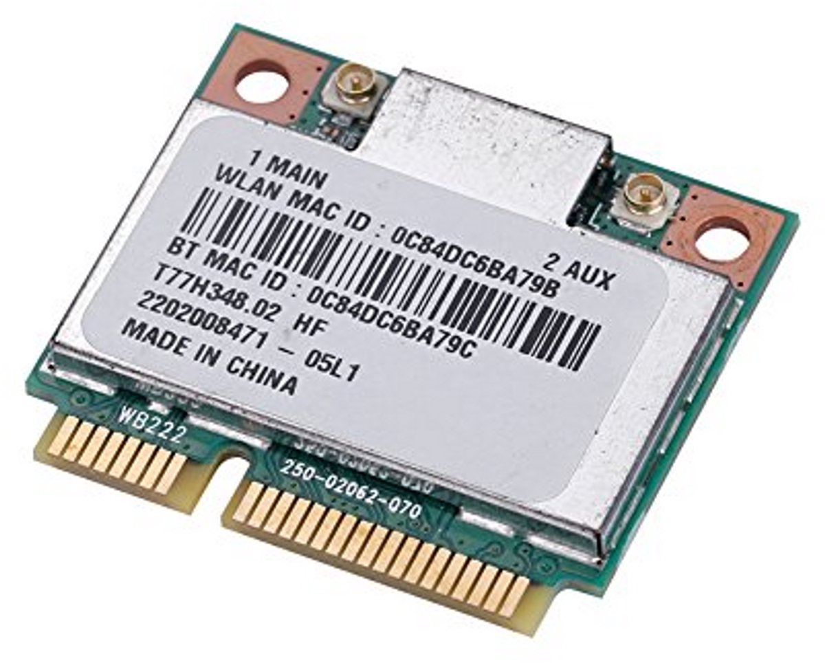 Draadloze Netwerkkaart - Wifi Bluetooth - Laptop Upgrade - Dual Band AC - Half Mini Pcie - Zilver