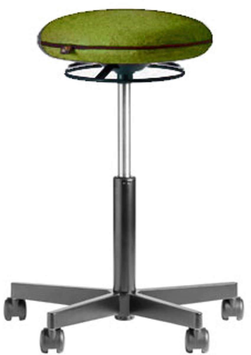 Ergonomische werkkruk - Zit sta kruk - Blazer Groen - Wielen