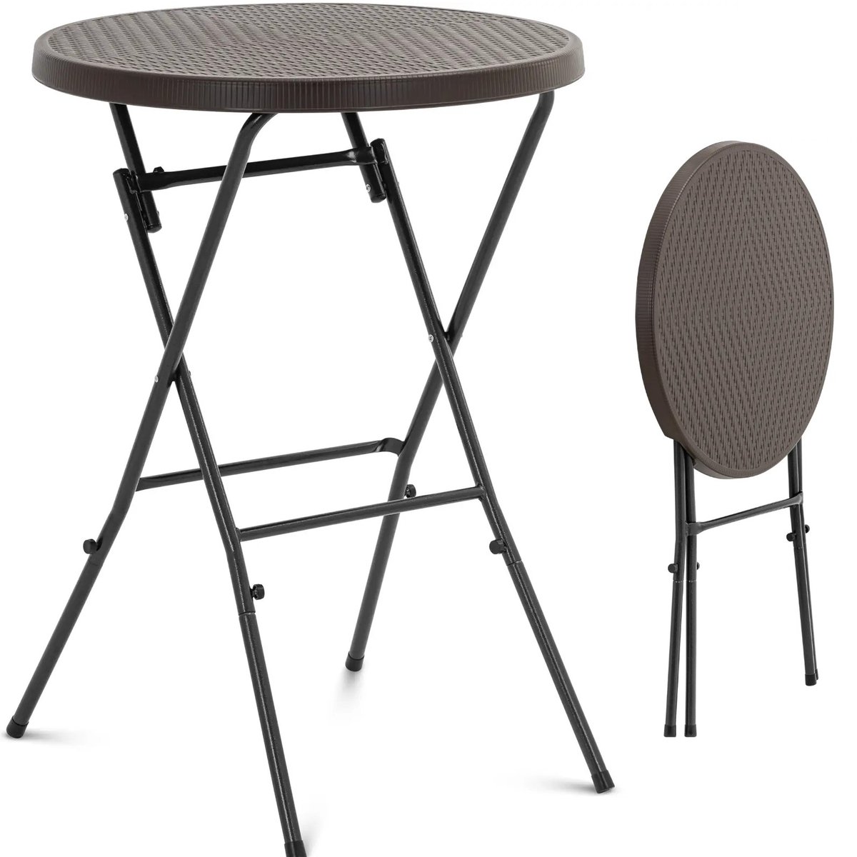 Opvouwbare tafel - 79 x 79 x 110 cm - 75 kg - binnen/buiten - zwart - Uniprodo