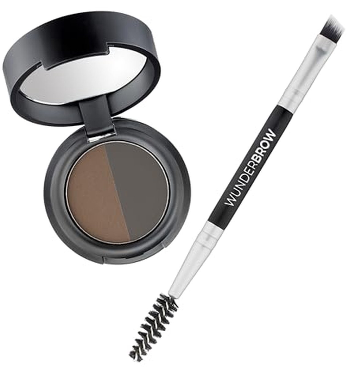 Wenkbrauwpoeder Duo - Natuurlijke Make-up - Wenkbrauwen Definiëren - Twee Tinten Mixbaar - 127 x 521 cm - Brunette