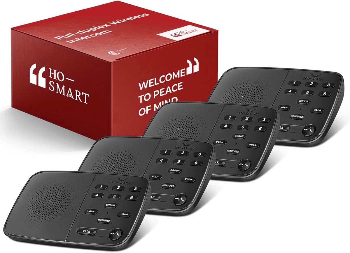 Draadloze Intercom - Communicatiesysteem - Ruimte-naar-kamer - Full-duplex real-time - 400 meter bereik - Zwart