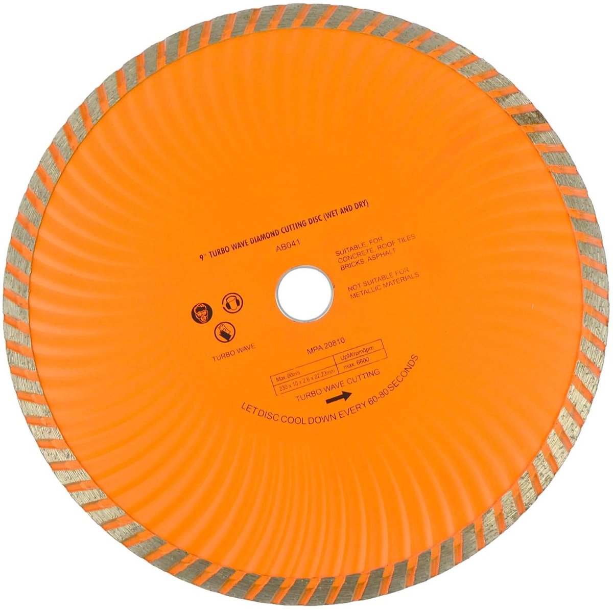 230 mm Turbo Wave diamantschijf – nat en droog voor tegels, beton, baksteen