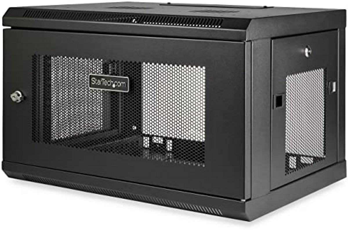 Netwerkkast Wandmontage - Serverkast Rack - Apparatuur Organiseren - Vergrendelbaar Ontwerp - 6U - Zwart