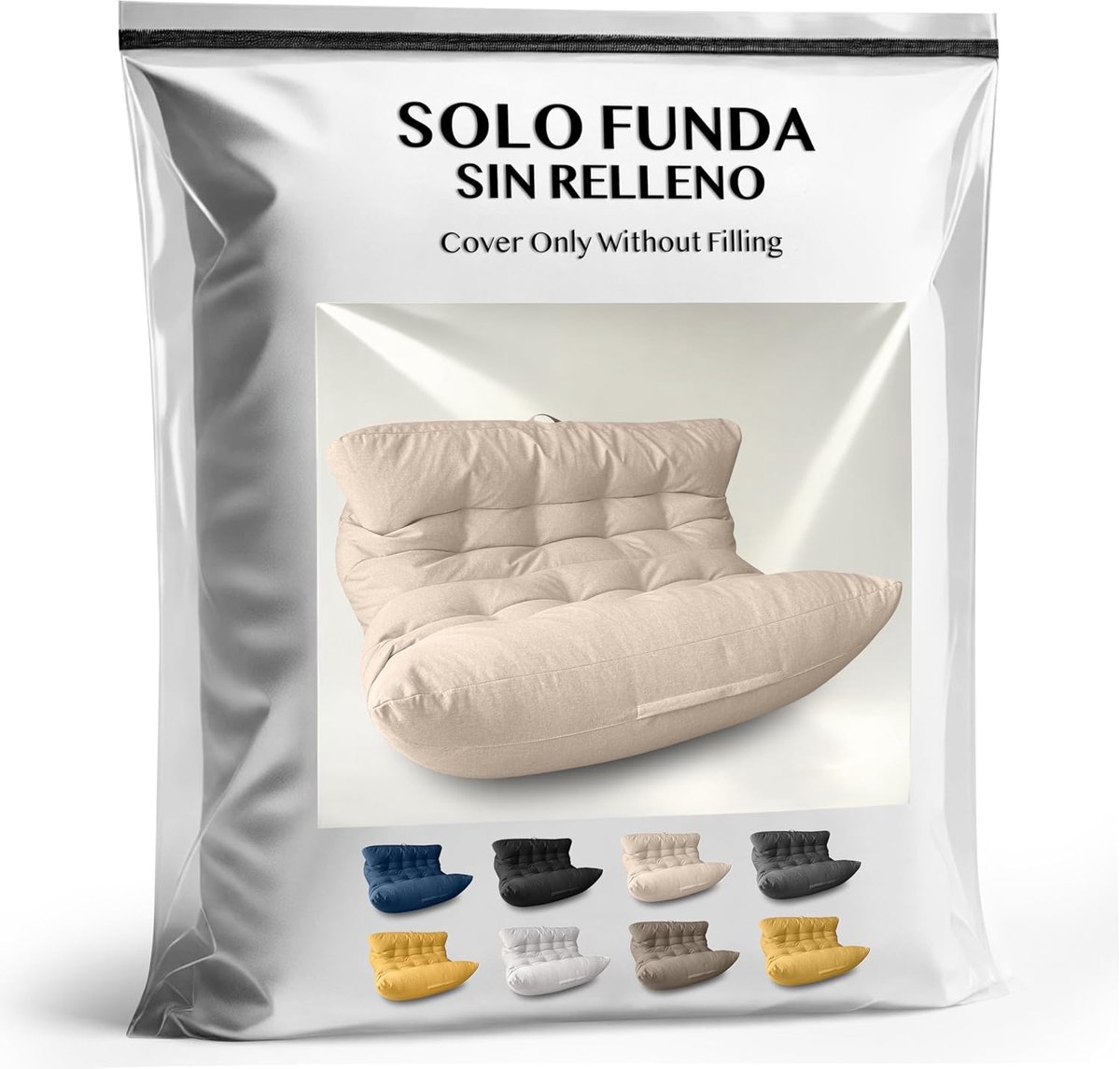 XXL Zitzak - Beanbag Sofa - Ontspannen met twee - Afneembare hoes - 140 x 100 x 80 cm - Beige