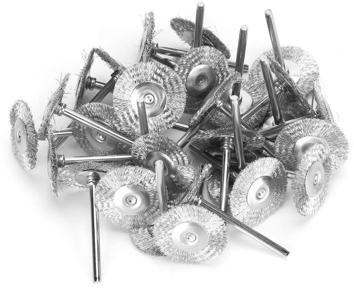 Dailygoods- Draadborstel Set 30 Stuks - Borstelset Boormachine - Borstelstrip - Roestverwijdering - Polijstwielen - Geschikt voor Smalle Ruimtes