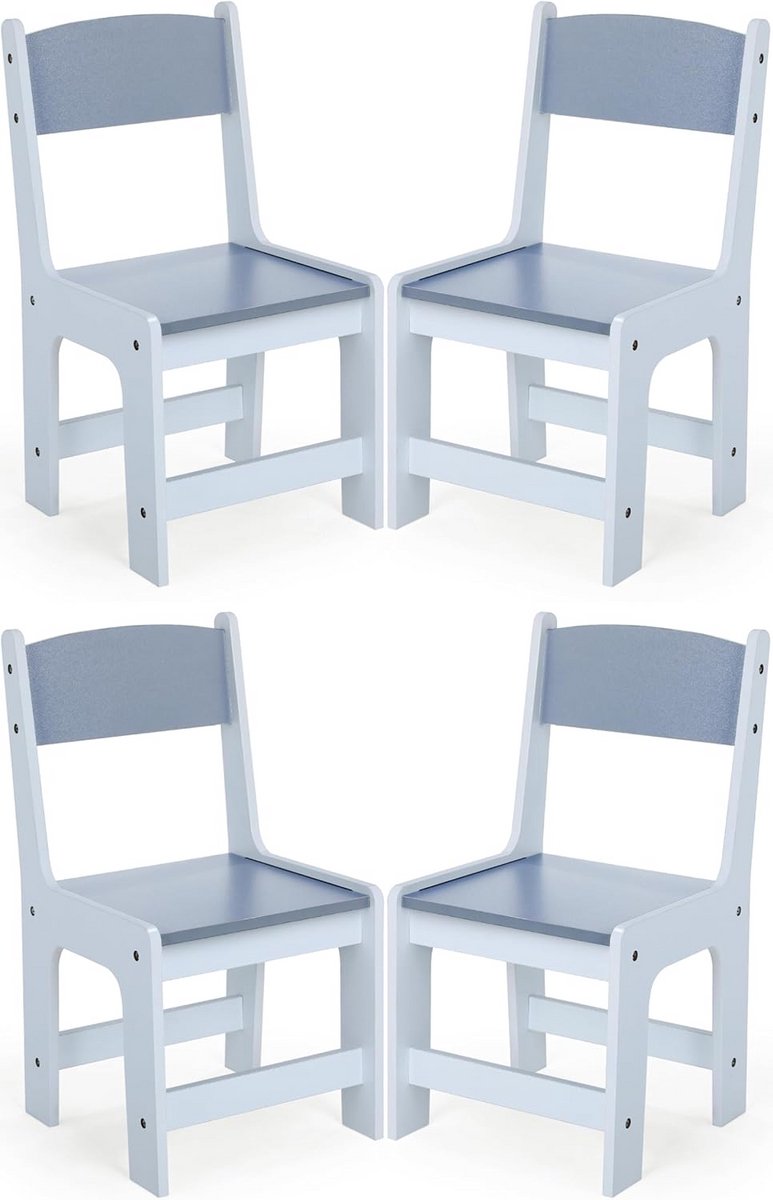 Kinderstoel Set - Kinderzitjes - Spelen en Leren - Met Rugleuning Voetensteun - 55 x 30 x 28 cm - Blauw