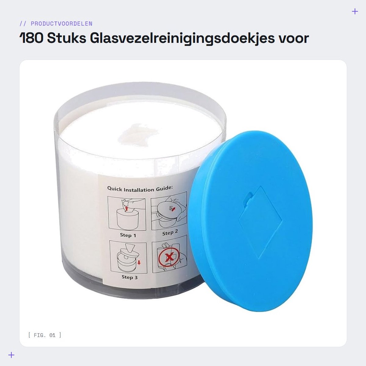 Dailygoods- Glasvezelreinigingsdoekjes 180 Stuks - Pluisvrije Doekjes - Nauwkeurige Instrumenten - Hoge Capaciteit - Reinigingstijd 600+ Keer - Gemakkelijk te Scheuren - Reinigingsdoekjes