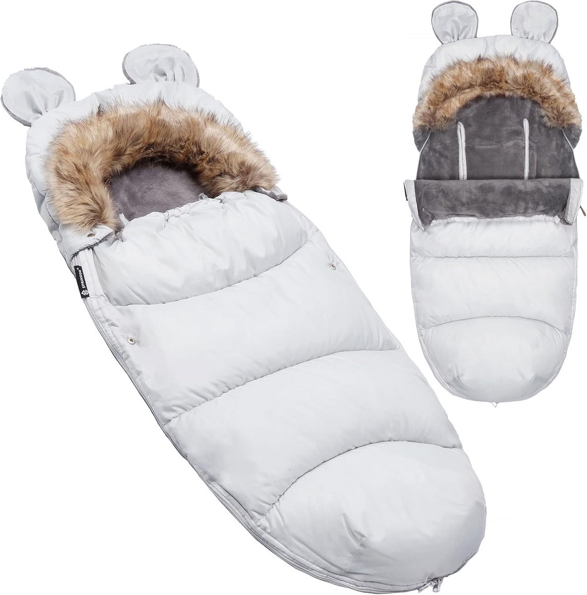 Baby Voetenzak - Universele Muf - Comfortabel Reizen - Waterafstotend Materiaal - 90 cm Lengte - Wit
