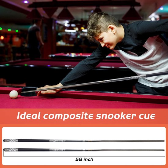 Professionele Carbon Biljartkeuen 58 Inch voor Snooker en Pool van Merkloos — afbeelding 4