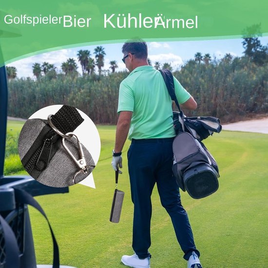 Geïsoleerde Cooler Sleeve - Flessenkoeler Tas - Dranken Koel Houden - Dubbele Fles Opslag - 25 x 8 cm - Grijs — afbeelding 5