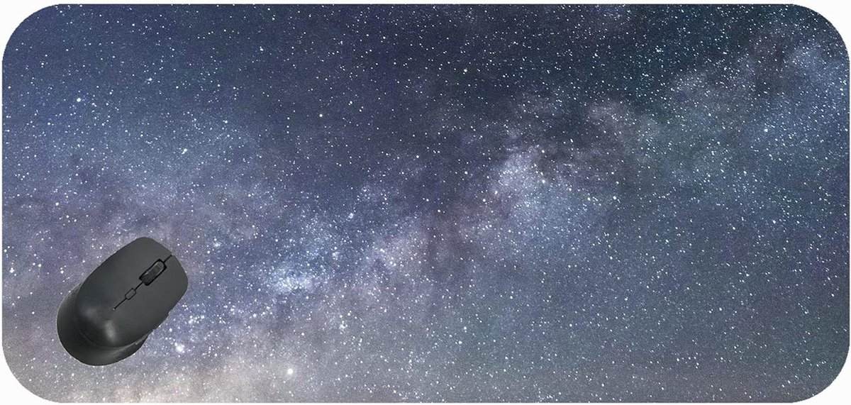 Bureau Muismat - Toetsenbord Mat - Werk Studie - Gestikte Randen - 75x30 cm - Space Stars
