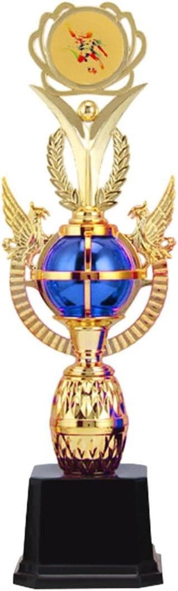 Trofee Beker - Winnaarsbeker Prijs - Feest Prijsuitreiking - Staat voor Succes - 38.5 cm - Blauw